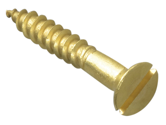 Forgefix Wood Screw Slotted Csk Brass 1.1/4In X 10 Forgepack 10
