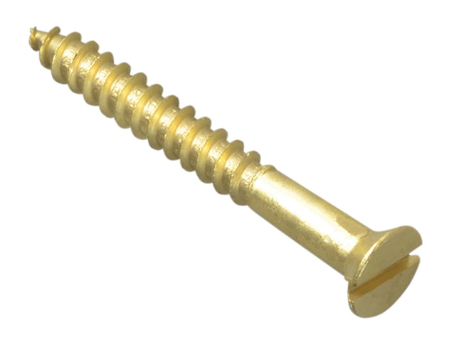 Forgefix Wood Screw Slotted Csk Brass 1.1/4In X 6 Forgepack 15