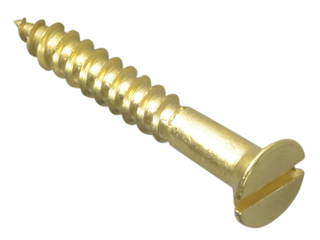 Forgefix Wood Screw Slotted Csk Brass 1.1/4In X 8 Forgepack 12
