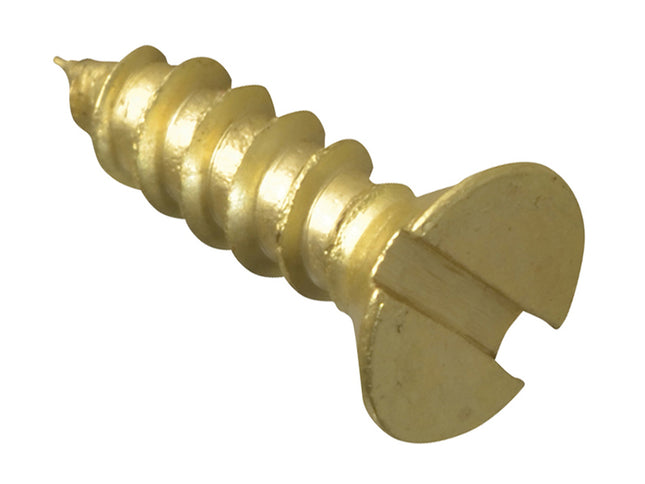 Forgefix Wood Screw Slotted Csk Brass 1/2In X 6 Forgepack 40