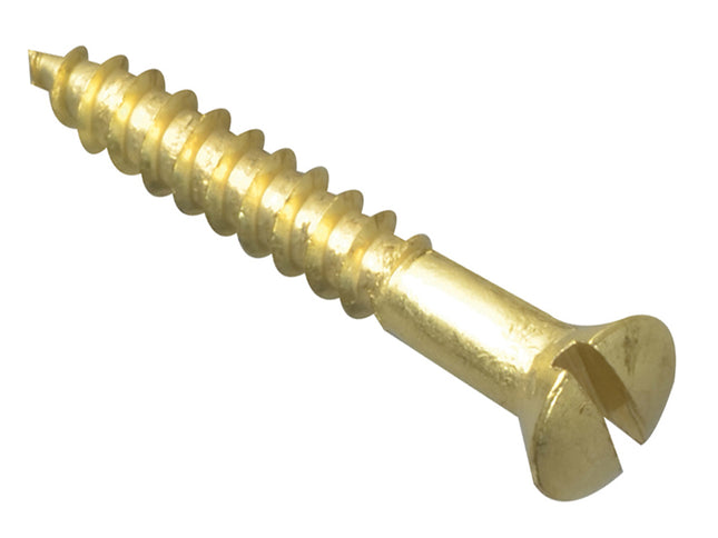 Forgefix Wood Screw Slotted Csk Brass 1In X 6 Forgepack 20