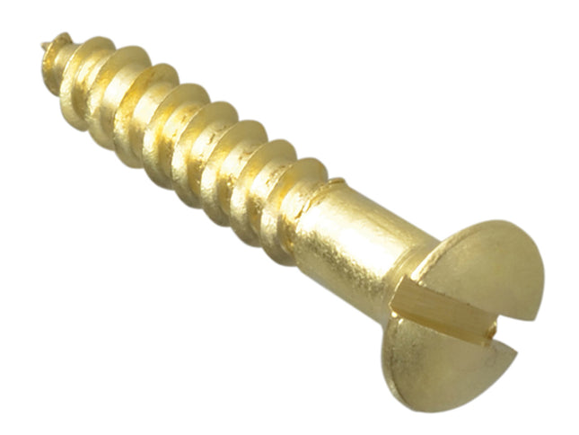 Forgefix Wood Screw Slotted Csk Brass 1In X 8 Forgepack 16