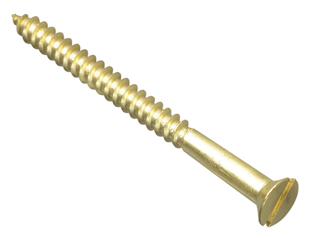 Forgefix Wood Screw Slotted Csk Brass 2.1/2In X 10 Forgepack 6