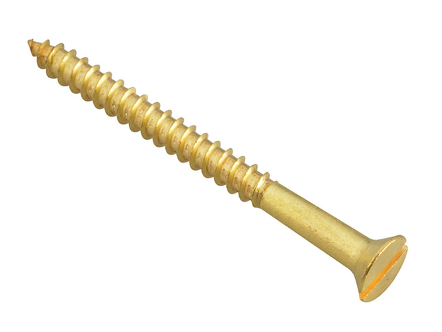 Forgefix Wood Screw Slotted Csk Brass 2In X 8 Forgepack 8