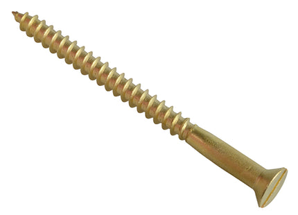 Forgefix Wood Screw Slotted Csk Brass 2In X 12 Forgepack 4