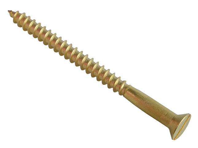 Forgefix Wood Screw Slotted Csk Brass 2In X 12 Forgepack 4