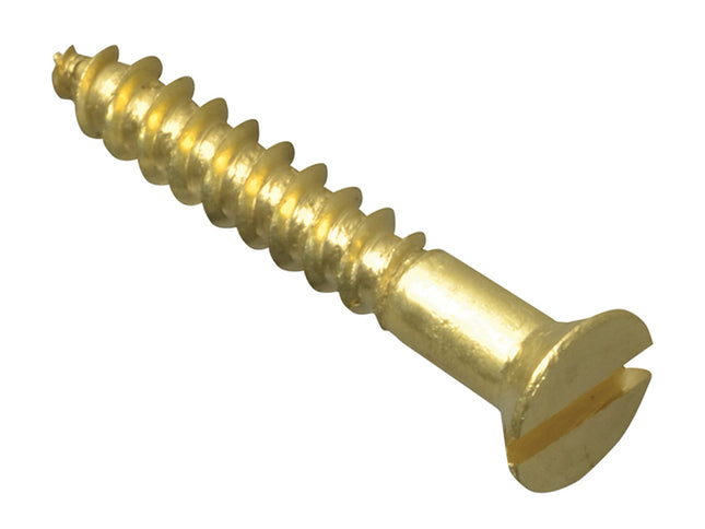 Forgefix Wood Screw Slotted Csk Brass 3/4In X 4 Forgepack 45