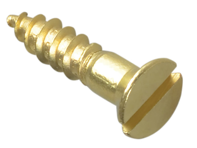 Forgefix Wood Screw Slotted Csk Brass 3/4In X 8 Forgepack 20