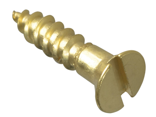 Forgefix Wood Screw Slotted Csk Brass 5/8In X 6 Forgepack 30
