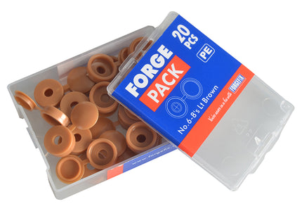 Forgefix Hinged Cover Cap Light Brown No. 6-8 Forgepack 20