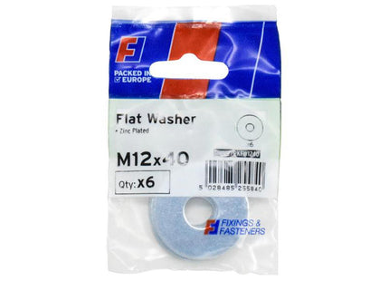 Forgefix Flat Washers Zp M12 X 40mm Forgepack 6