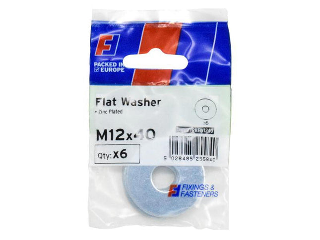 Forgefix Flat Washers Zp M12 X 40mm Forgepack 6