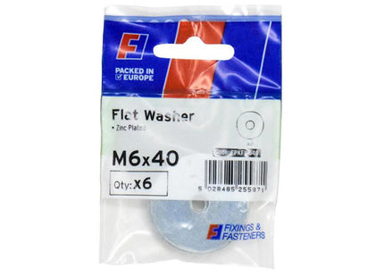 Forgefix Flat Washers Zp M6 X 40mm Forgepack 6