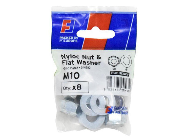 Forgefix Nyloc Nut & Washer M10 Forgepack 8