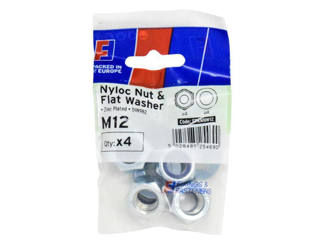 Forgefix Nyloc Nut & Washer M12 Forgepack 4