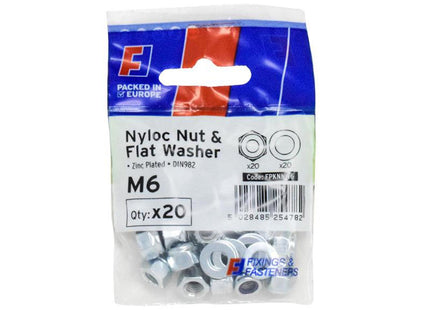 Forgefix Nyloc Nut & Washer M6 Forgepack 20