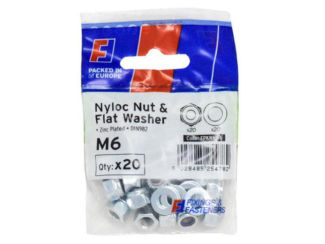 Forgefix Nyloc Nut & Washer M6 Forgepack 20