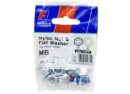 Forgefix Nyloc Nut & Washer M8 Forgepack 12