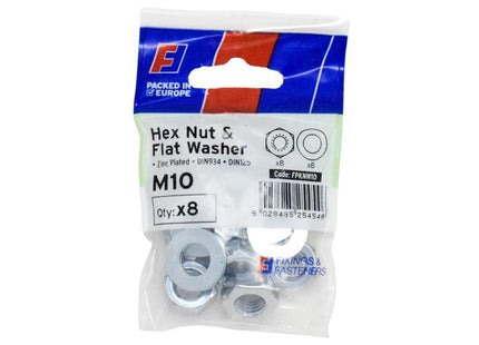 Forgefix Nut & Washer M10 Forgepack 8