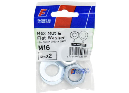 Forgefix Nut & Washer M16 Forgepack 2
