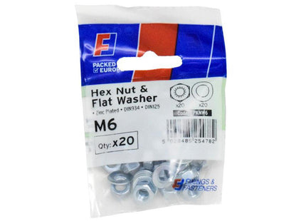 Forgefix Nut & Washer M6 Forgepack 20