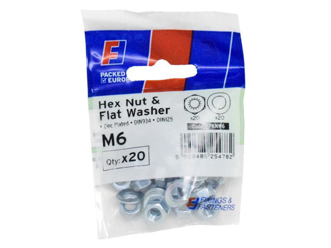 Forgefix Nut & Washer M6 Forgepack 20