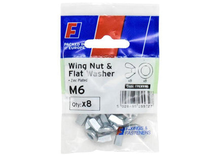 Forgefix Wing Nut & Washer M6 Forgepack 8