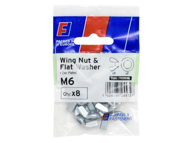 Forgefix Wing Nut & Washer M6 Forgepack 8
