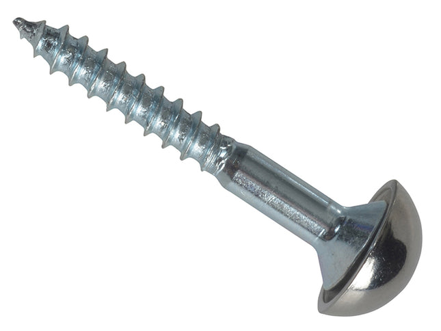 Forgefix Mirror Screw Chrome Domed Top Slotted Zp 1.1/4In X 8 Forge Pack 8
