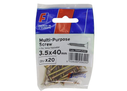 Forgefix Multi-Purpose Pozi Screw Csk St Zyp 3.5 X 40Mm Forgepack 20