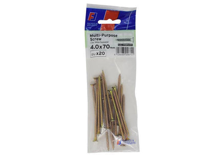 Forgefix Multi-Purpose Pozi Screw Csk St Zyp 4.0 X 70Mm Forgepack 20