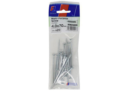 Forgefix Multi-Purpose Pozi Screw Csk St Zp 4.0 X 70Mm Forgepack 20