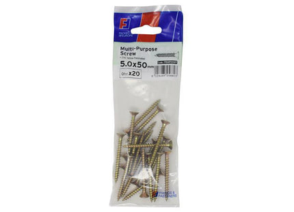Forgefix Multi-Purpose Pozi Screw Csk St Zyp 5.0 X 50Mm Forgepack 20