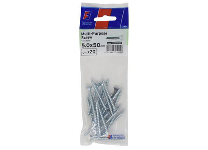 Forgefix Multi-Purpose Pozi Screw Csk St Zp 5.0 X 50Mm Forgepack 20