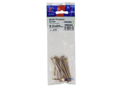 Forgefix Multi-Purpose Pozi Screw Csk St Zyp 5.0 X 60Mm Forgepack 10