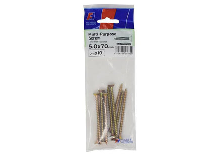 Forgefix Multi-Purpose Pozi Screw Csk St Zyp 5.0 X 70Mm Forgepack 10