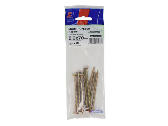 Forgefix Multi-Purpose Pozi Screw Csk St Zyp 5.0 X 70Mm Forgepack 10