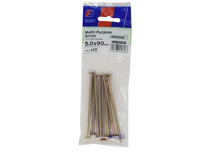 Forgefix Multi-Purpose Pozi Screw Csk St Zyp 5.0 X 90Mm Forgepack 10