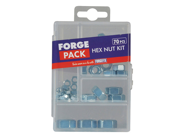 Forgefix Hexagon Nut Kit Forgepack 70 Piece