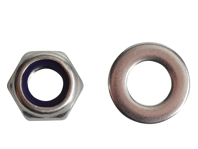 Forgefix Nyloc Nuts & Washers A2 Stainless Steel M8 Forgepack 12