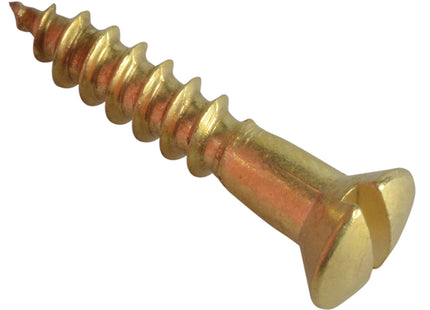 Forgefix Wood Screw Slotted Raised Head Solid Brass 3/4In X 6 Forgepack 25