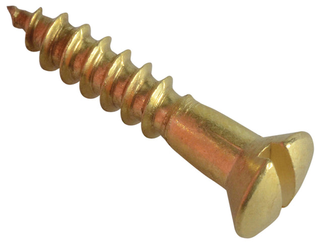 Forgefix Wood Screw Slotted Raised Head Solid Brass 3/4In X 6 Forgepack 25