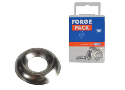 Forgefix Screw Cup Washer Nickle Plated No.10 Forgepack 20