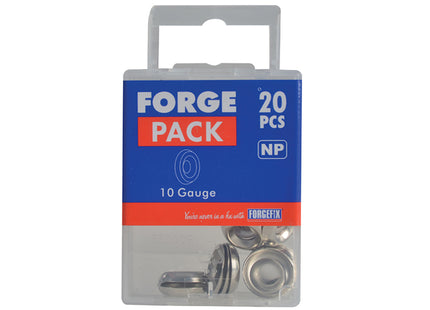 Forgefix Screw Cup Washer Nickle Plated No.10 Forgepack 20