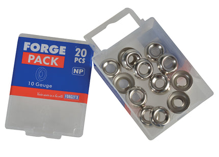 Forgefix Screw Cup Washer Nickle Plated No.10 Forgepack 20