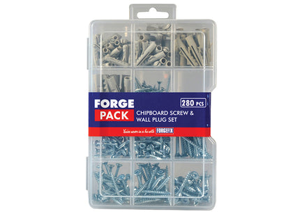 Forgefix Screw & Wall Plug Kit Forgepack 280 Piece