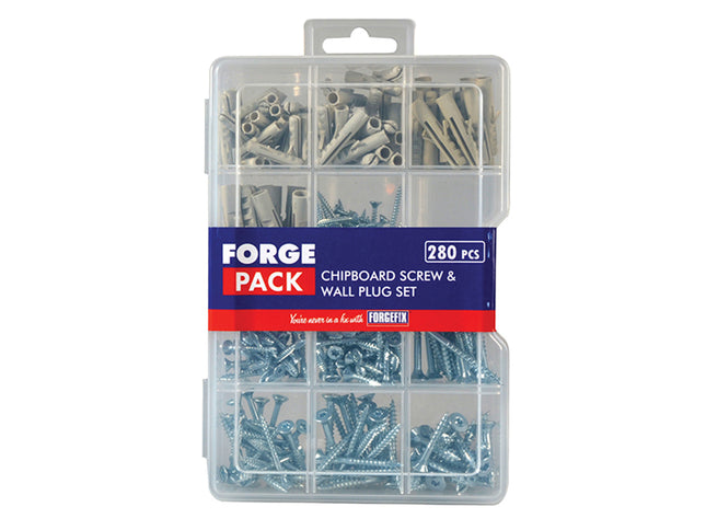 Forgefix Screw & Wall Plug Kit Forgepack 280 Piece