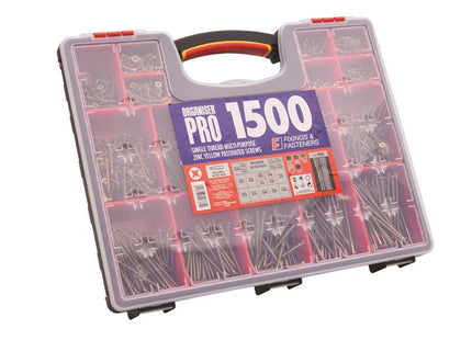 Forgefix Multi-Purpose Screw Organiser Set, 1500 Piece - OPMPS1500Y - Perfect for DIY Projects