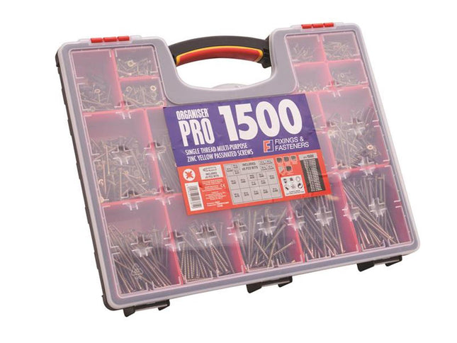 Forgefix Multi-Purpose Screw Organiser Set, 1500 Piece - OPMPS1500Y - Perfect for DIY Projects