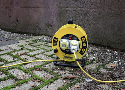Faithfull Power Plus Open Cable Reel 110V 20M 16A 2 Socket (1.5Mm Cable)